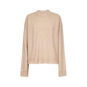 Uma Wang Women Beige Cashmere Sweater With Distressed Details
